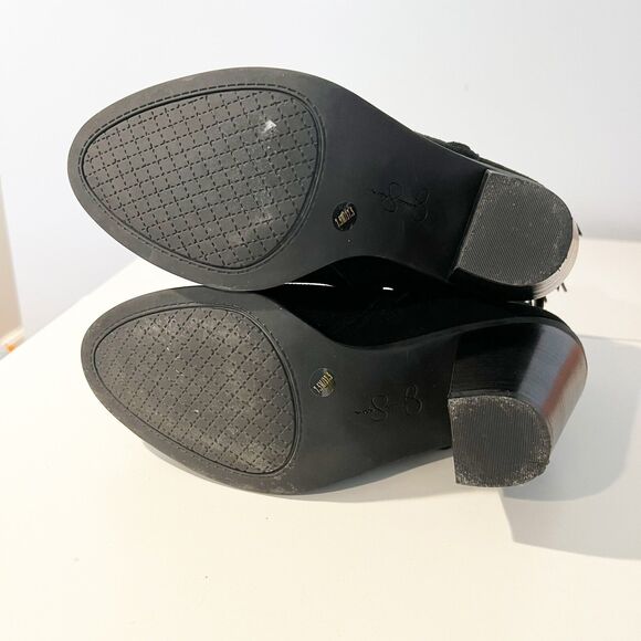 Jessica Simpson Suede Western Boho Fringed Tassel Ankle Boots Black Size 7.5 - Picture 7 of 8